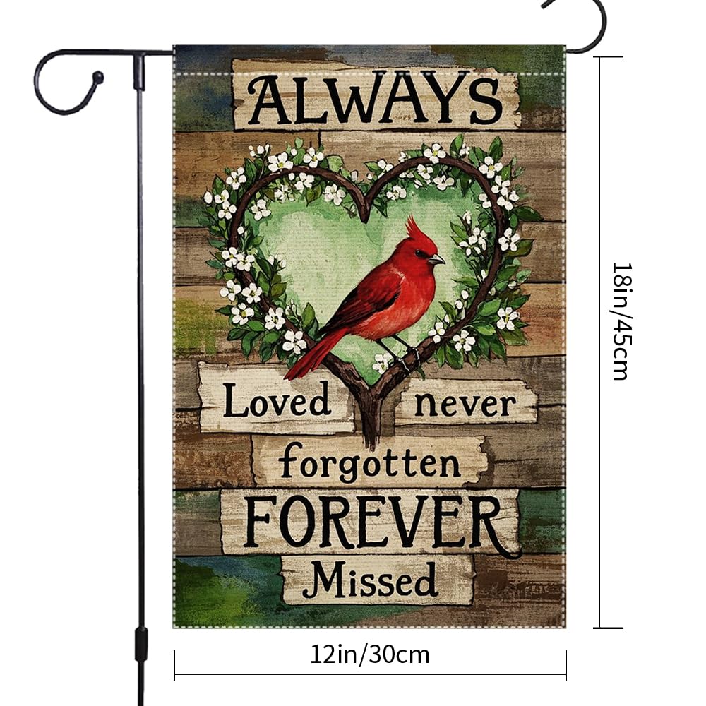 RMXJKIIU Cardinal bird on wood background flag for remembrance display