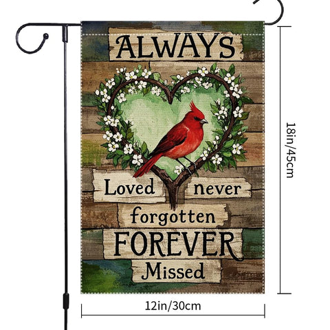 RMXJKIIU Cardinal bird on wood background flag for remembrance display