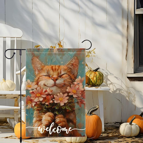 RMXJKIIU Colorful flowers flag brightens garden borders with vibrant blossoms