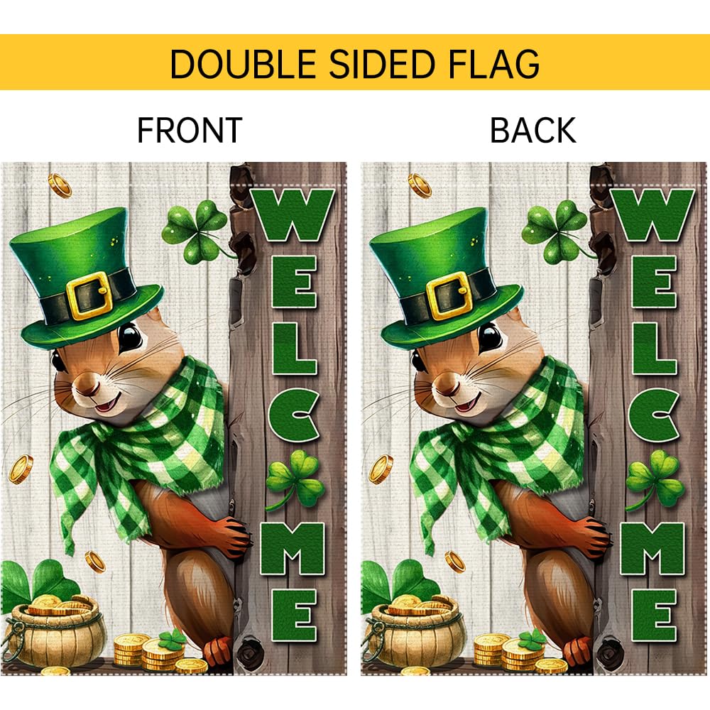 RMXJKIIU double-sided burlap garden flag seen from both sides