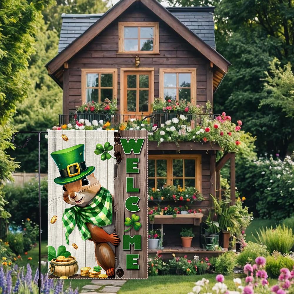 RMXJKIIU gold coin pot accent on flag evokes festive welcome vibes outdoors