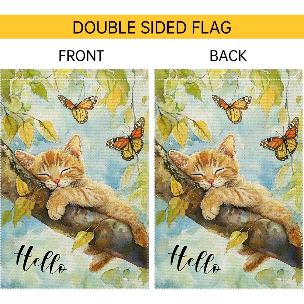 RMXJKIIU Hello Spring Garden Flag rustic farmhouse style for outdoor ambiance.