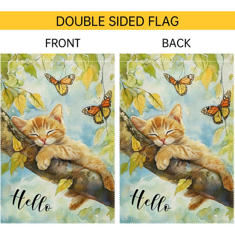 RMXJKIIU Hello Spring Garden Flag rustic farmhouse style for outdoor ambiance.