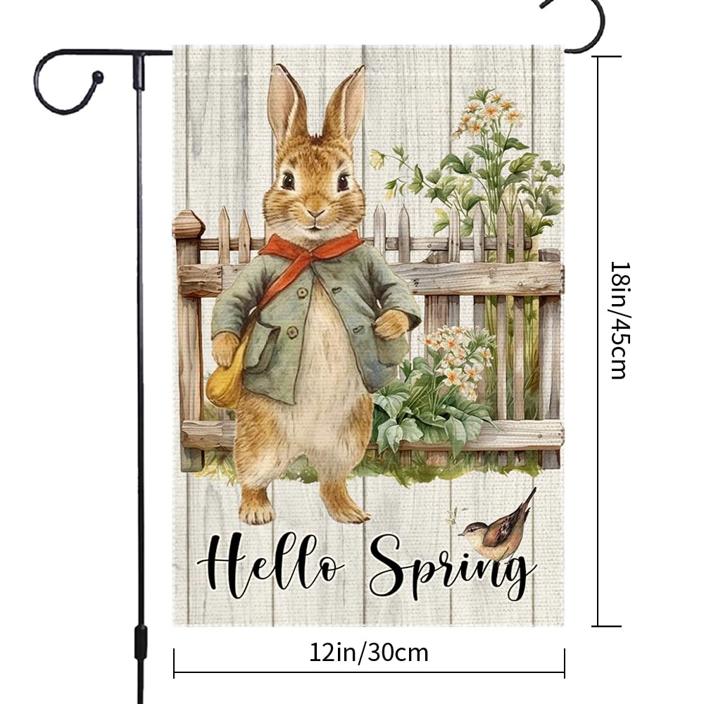 RMXJKIIU Hello Spring Garden Flag featuring a small bird for lively garden accents
