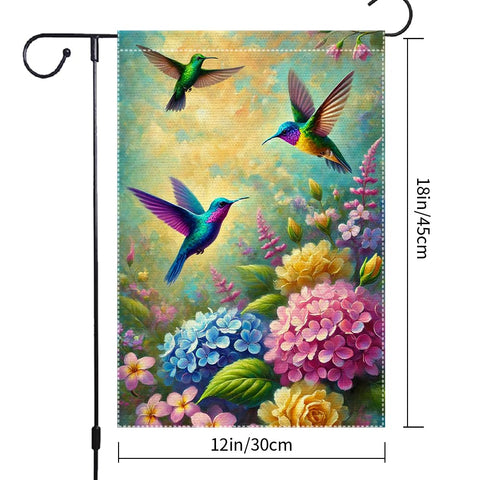 RMXJKIIU soft blue yellow gradient background flag evokes a warm garden mood.