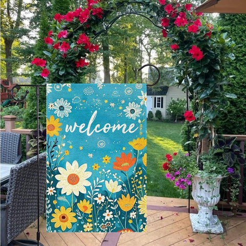 RMXJKIIU spring-summer garden flag hanging in breeze adds dynamic color