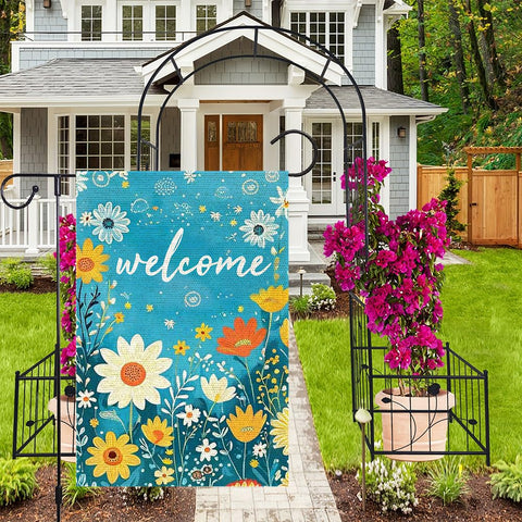 RMXJKIIU spring-summer garden flag floral pattern brightens garden decor
