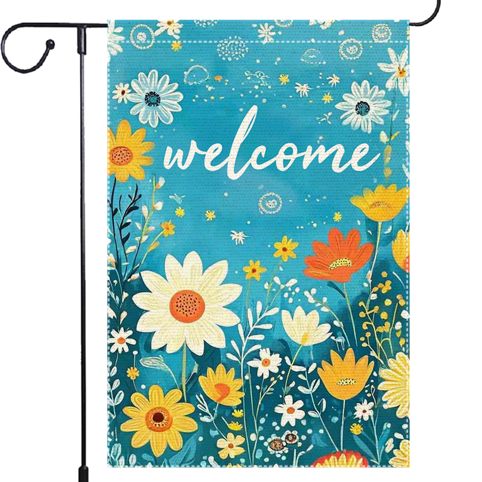 RMXJKIIU spring-summer garden flag front view enhances curb appeal with vibrant floral design