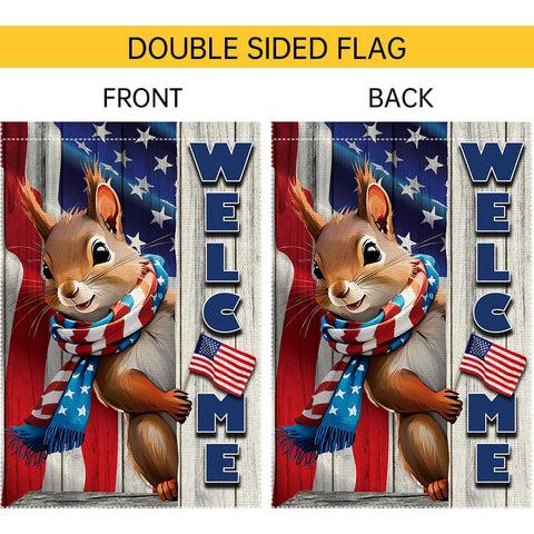 RMXJKIIU US flag squirrel decor flag for curb appeal