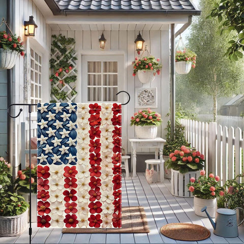 RMXJKIIU welcome garden flag, heartwarming floral design for welcoming guests.