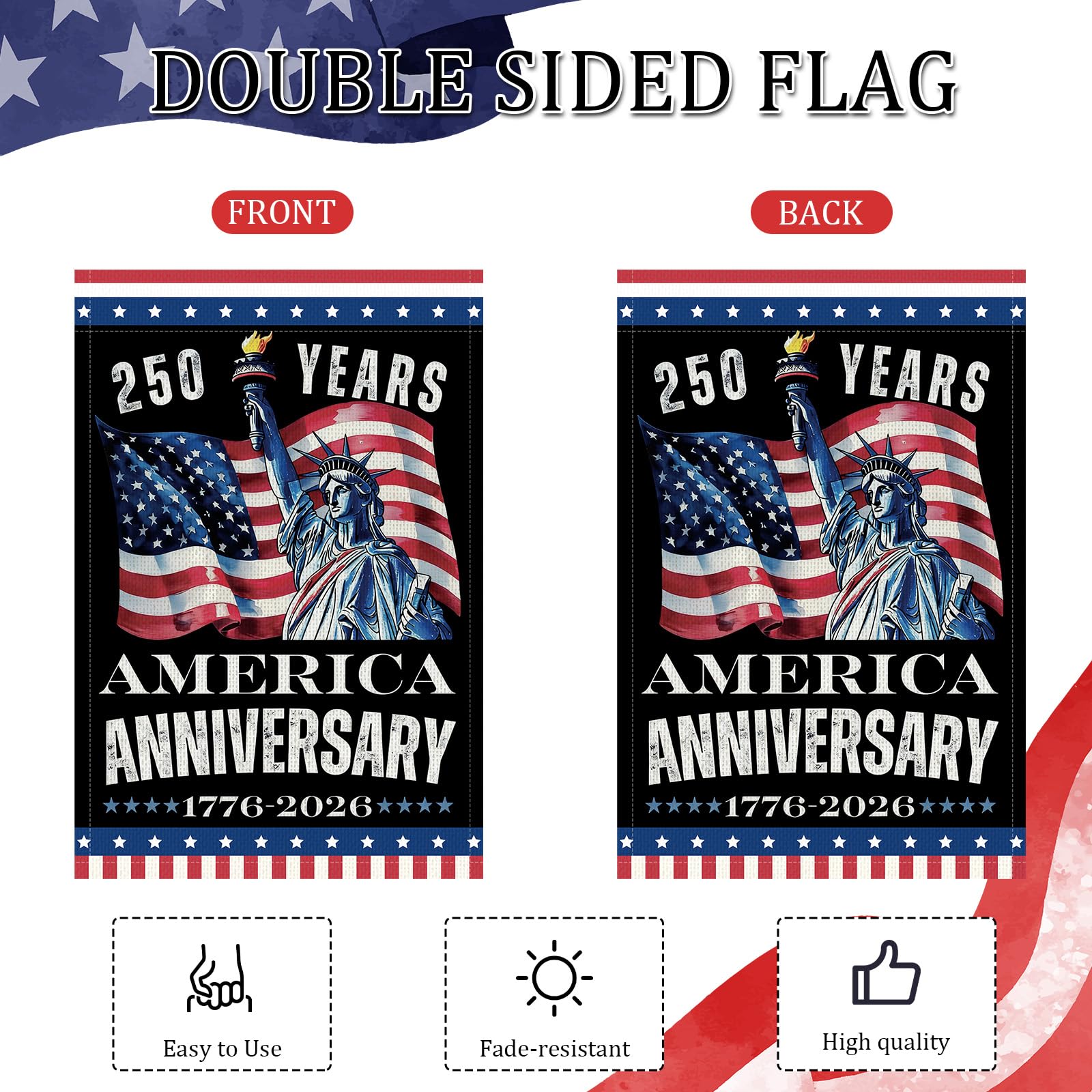 Rngmsi 12x18 outdoor flag fits along walkways without crowding.