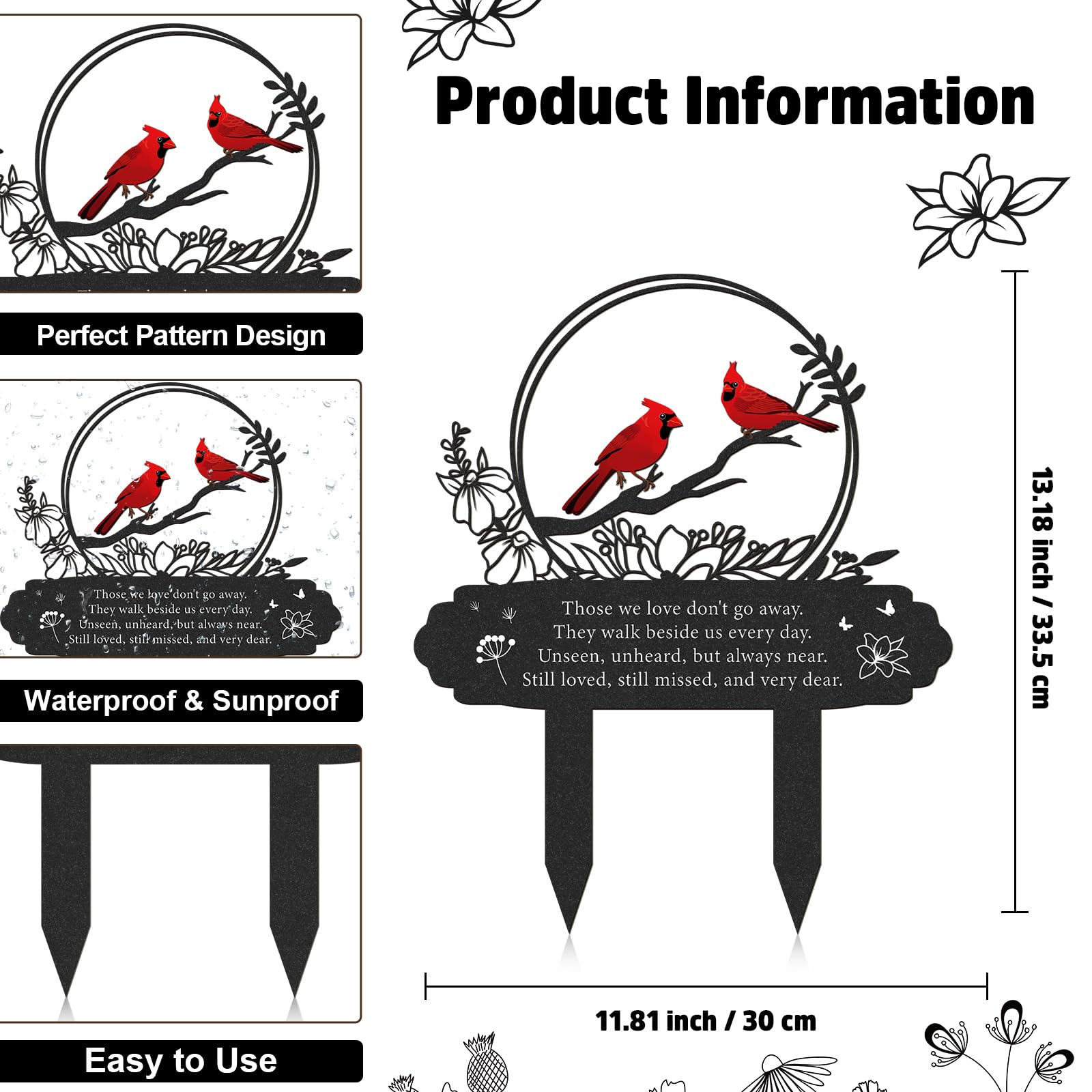 Rngmsi engraved cardinal poem decor with lasting memory message.