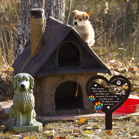 Rngmsi garden remembrance dog marker for lawn or patio.
