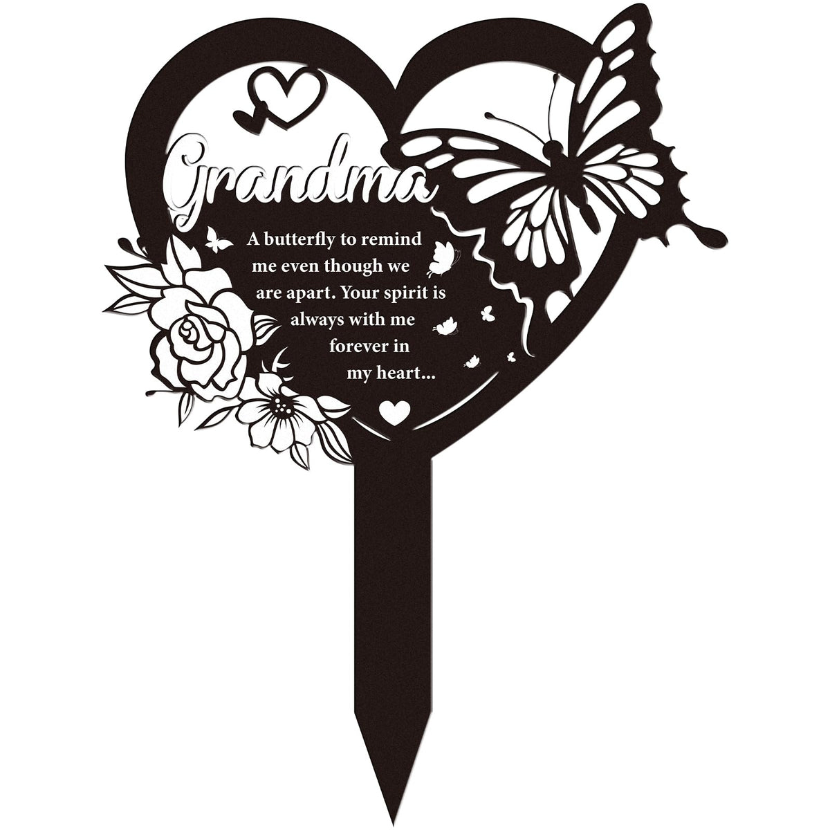 Rngmsi grandma grave marker ground ornament displays in garden as a lasting memorial.