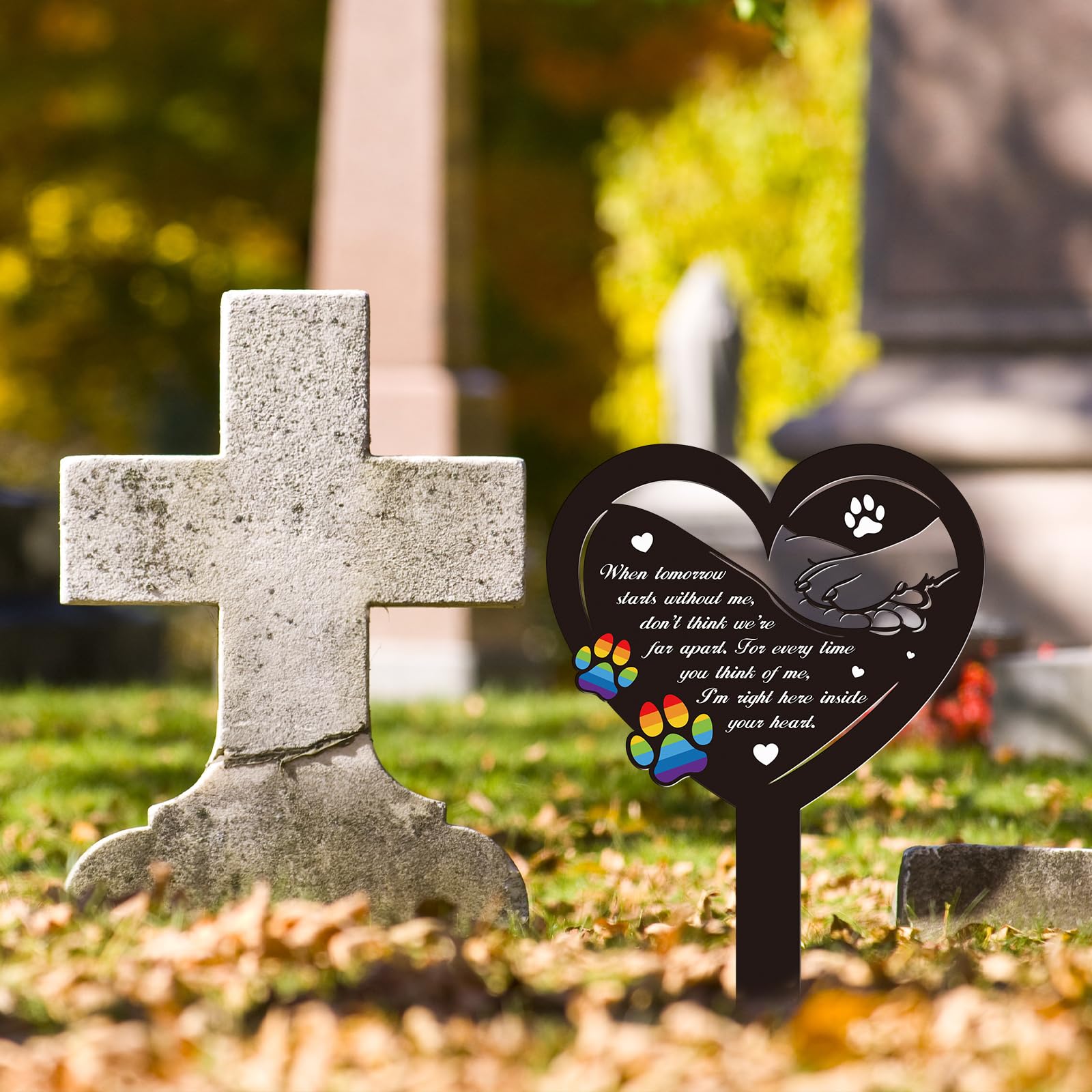 Rngmsi heart-shaped dog memorial marker for outdoors.