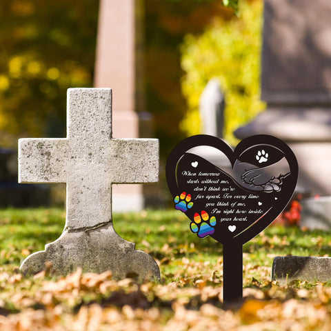 Rngmsi heart-shaped dog memorial marker for outdoors.