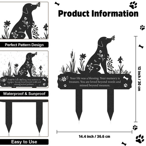 Rngmsi metal grave marker for outdoor use with weather resistant durability