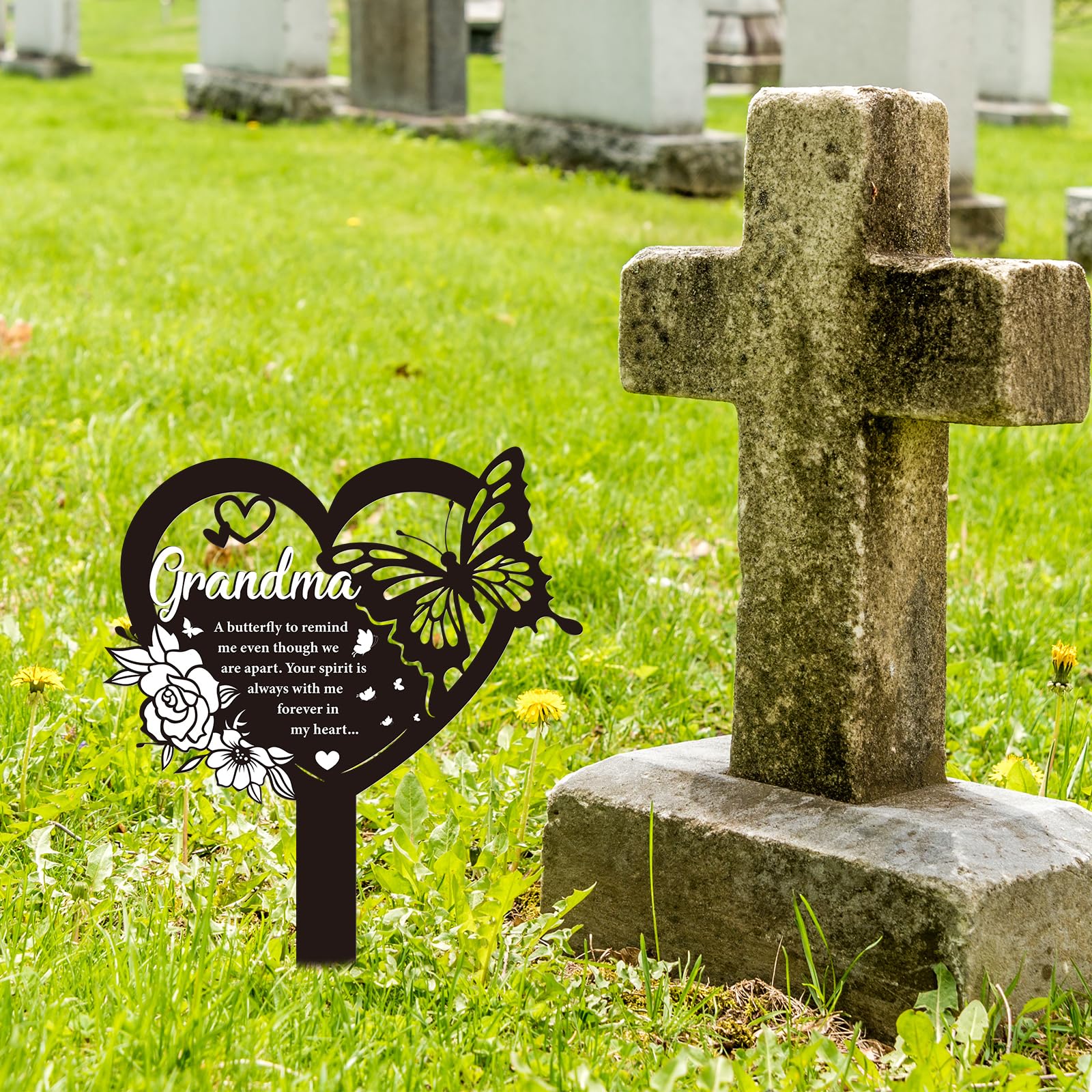 Rngmsi outdoor waterproof grave marker withstands weather while keeping memory visible.