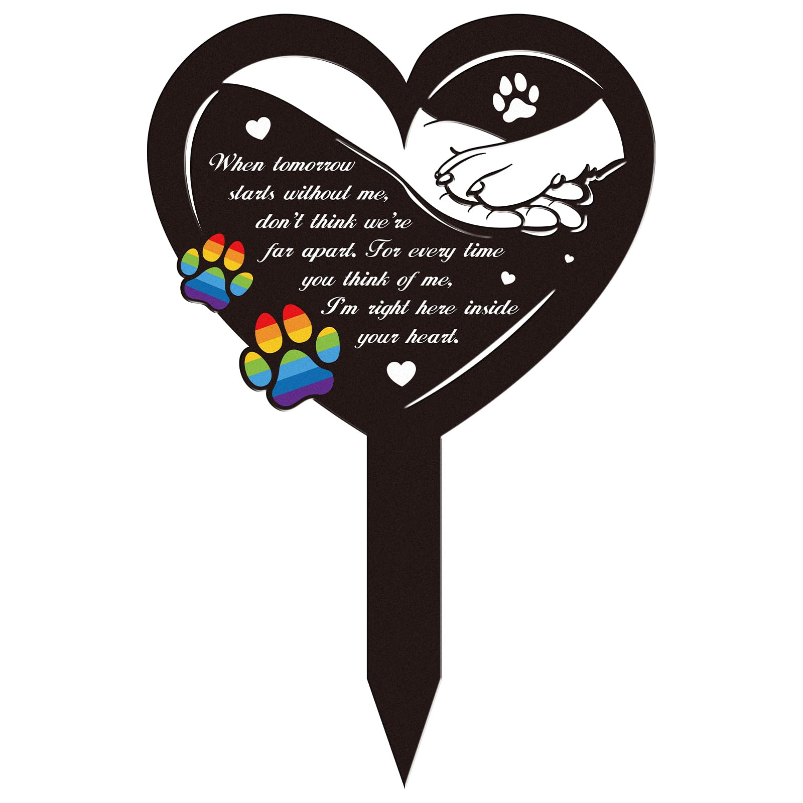 Rngmsi Rainbow Bridge dog marker for outdoor remembrance.
