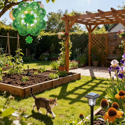 Rngmsi yard garden wind spinner creates cheerful celebration on patios and lawns