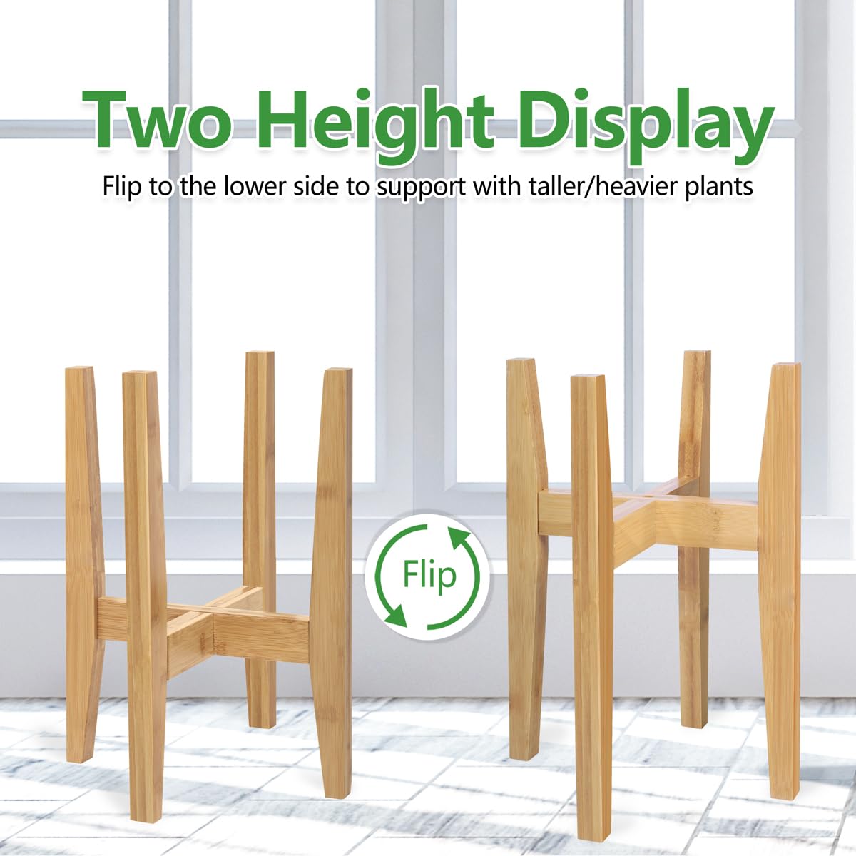 Rnined durable bamboo construction supports heavy pots without wobble.