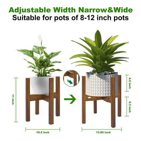 Rnined adjustable plant stand mid-assembly for quick setup
