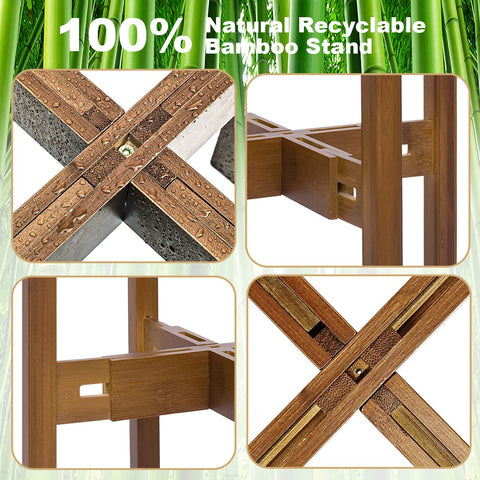 Rnined bamboo stand with waterproof varnish finish for easy cleaning