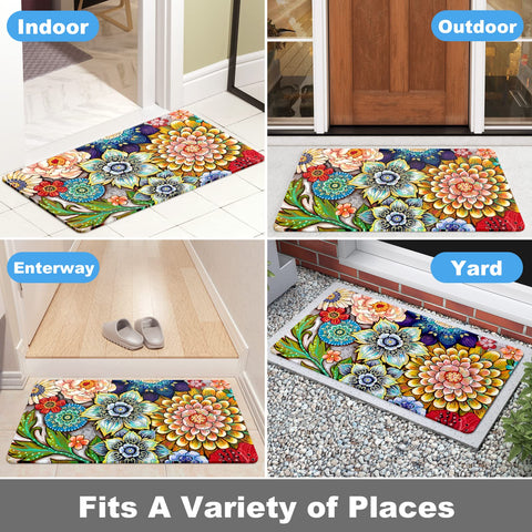 Rnivvi front door mat protects flooring while welcoming guests