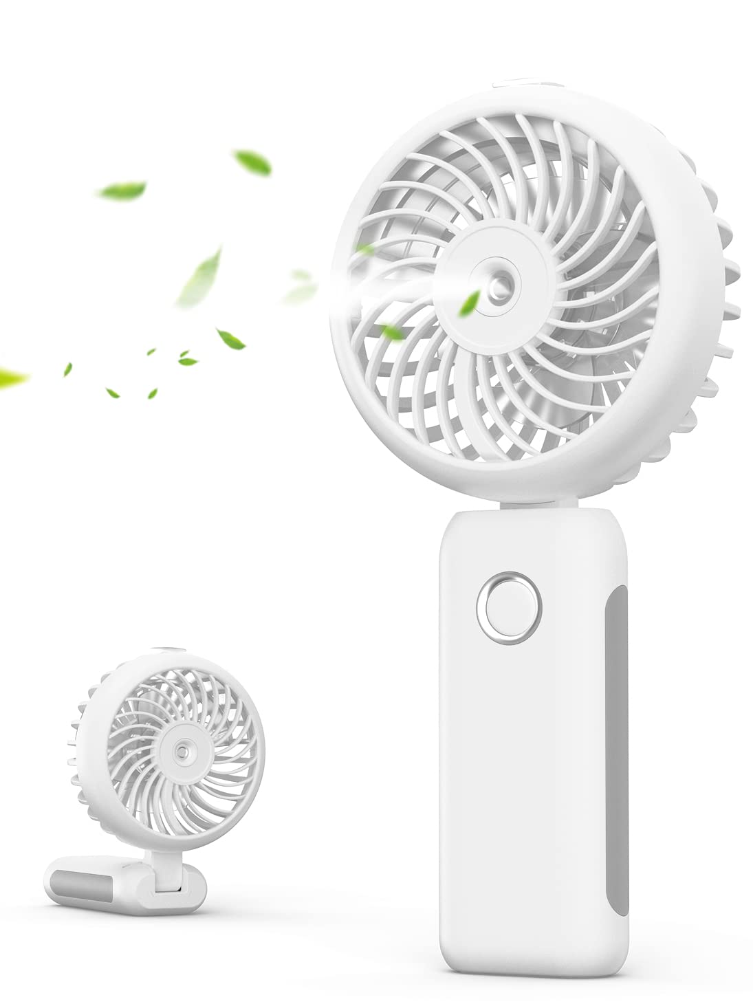 RNKRUN portable misting fan with compact handle for on-the-go cooling.