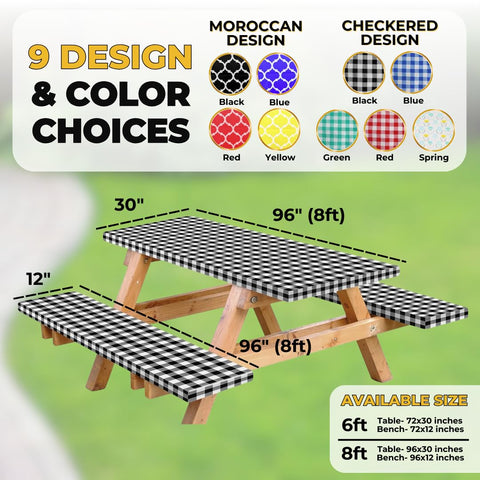 RNOONY bench covers protect benches and prevent mess during picnics outdoors.