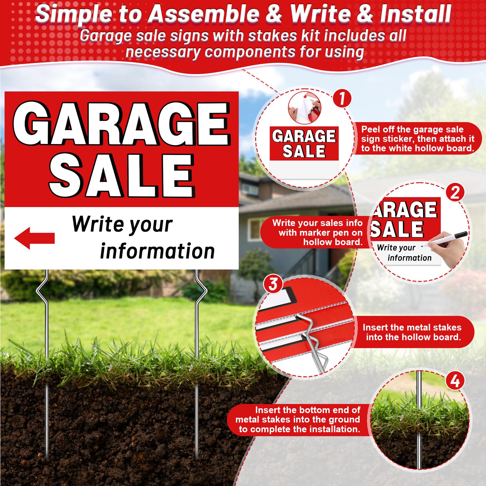 ROADPLUM arrow stickers guide visitors toward your sale area