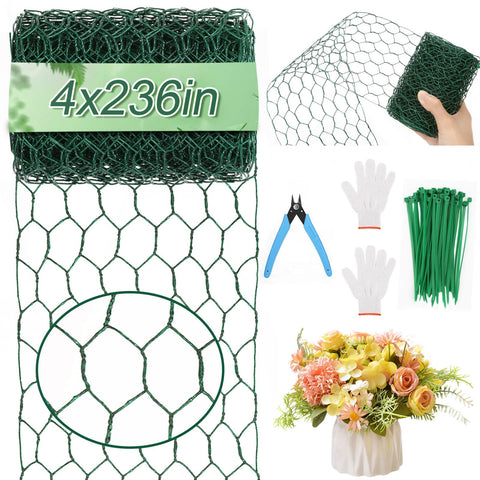 ROADPLUM floral wire netting roll green for garden shaping and support.