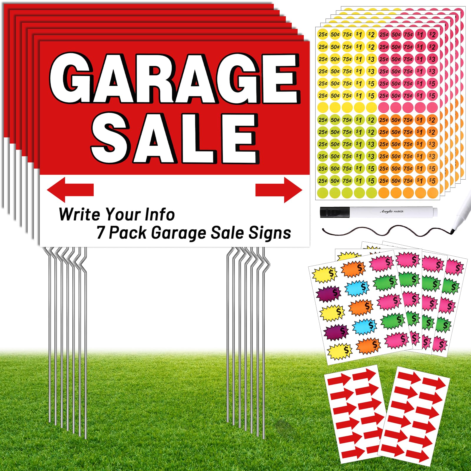 ROADPLUM garage sale sign 17x13 inch boosts outdoor visibility for quicker customer traffic