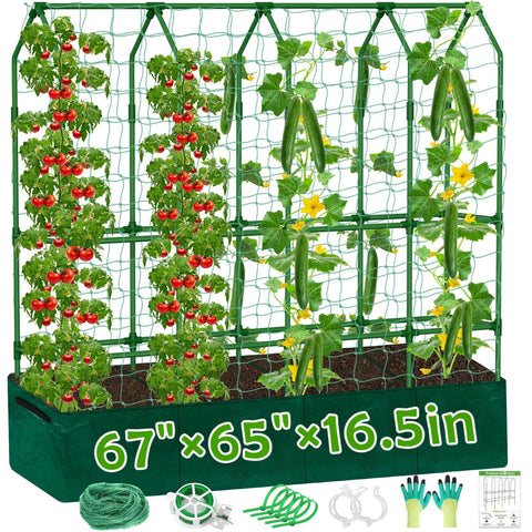 ROADPLUM large cucumber trellis assembly supports vertical growth for higher yields.