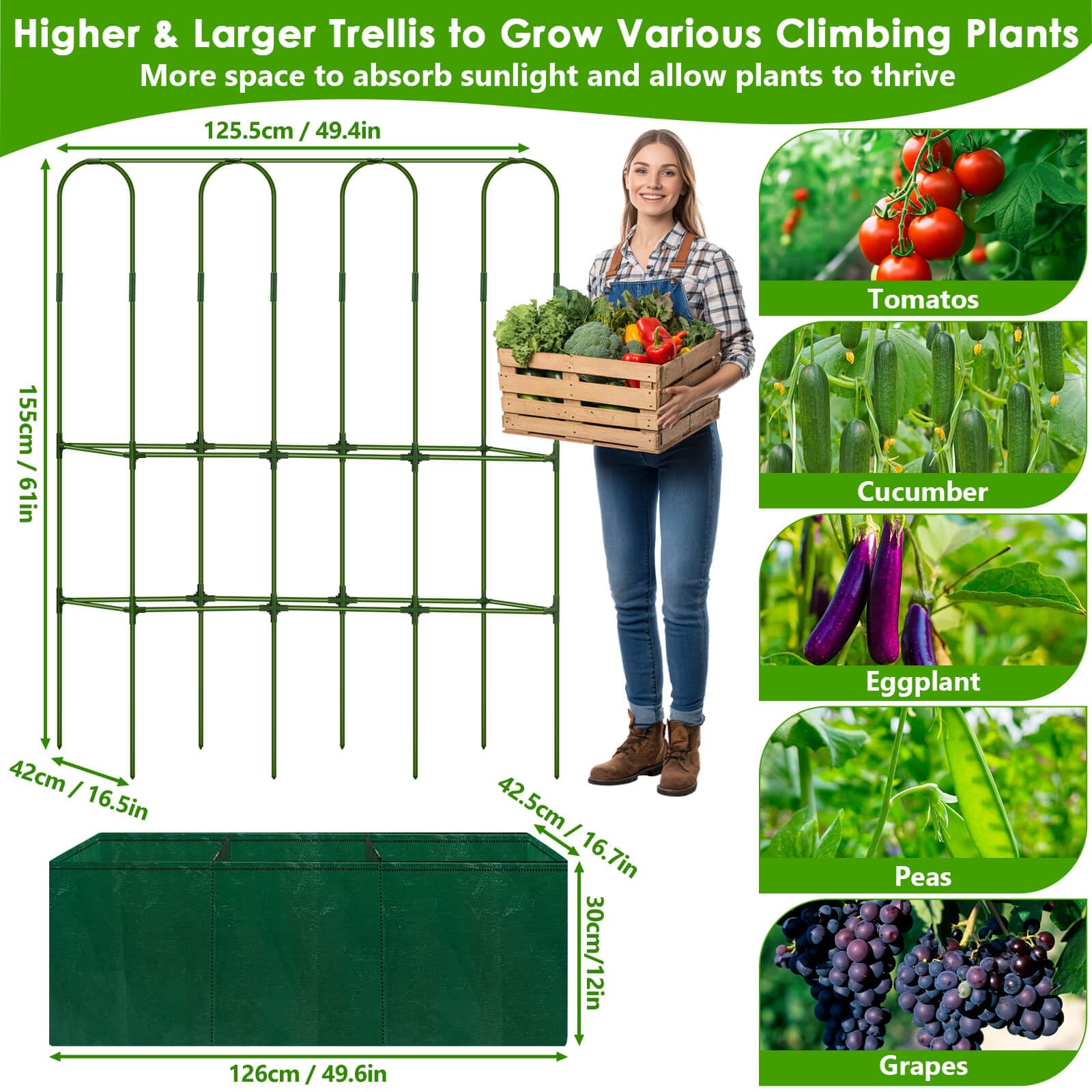 ROADPLUM space-saving design maximizes garden area for diverse crops