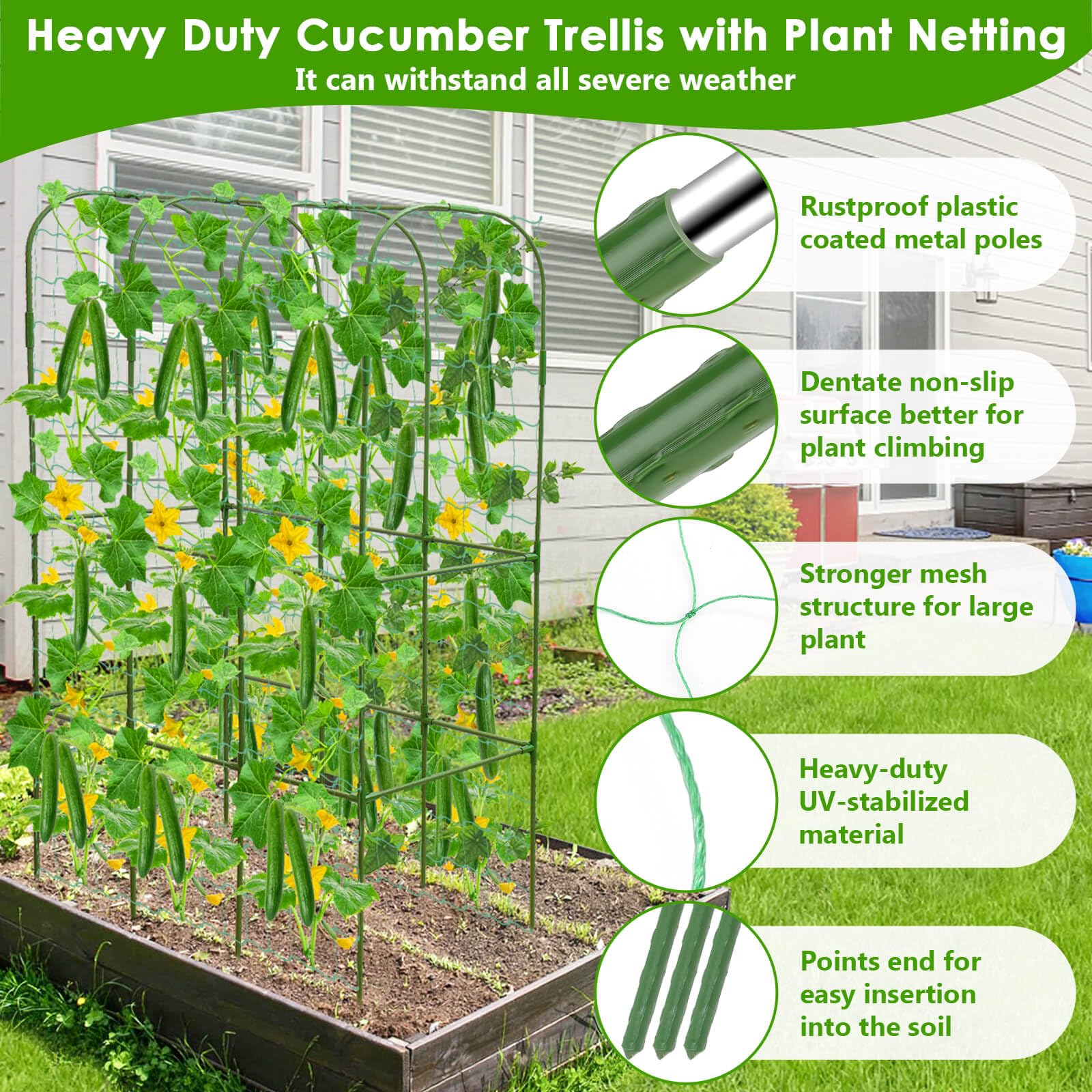 ROADPLUM U-shape trellis assembly for quick secure setup