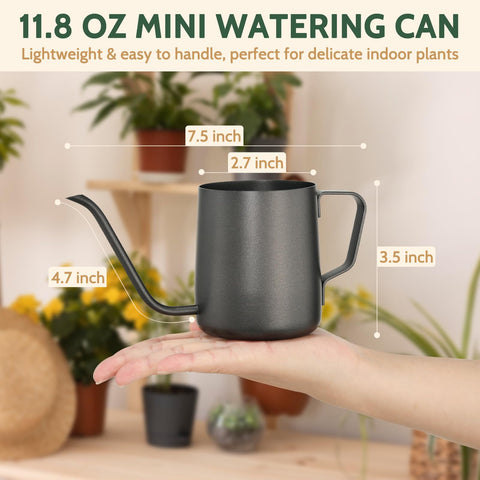 Roamall long-spout provides precise, spill-free watering near plant roots.