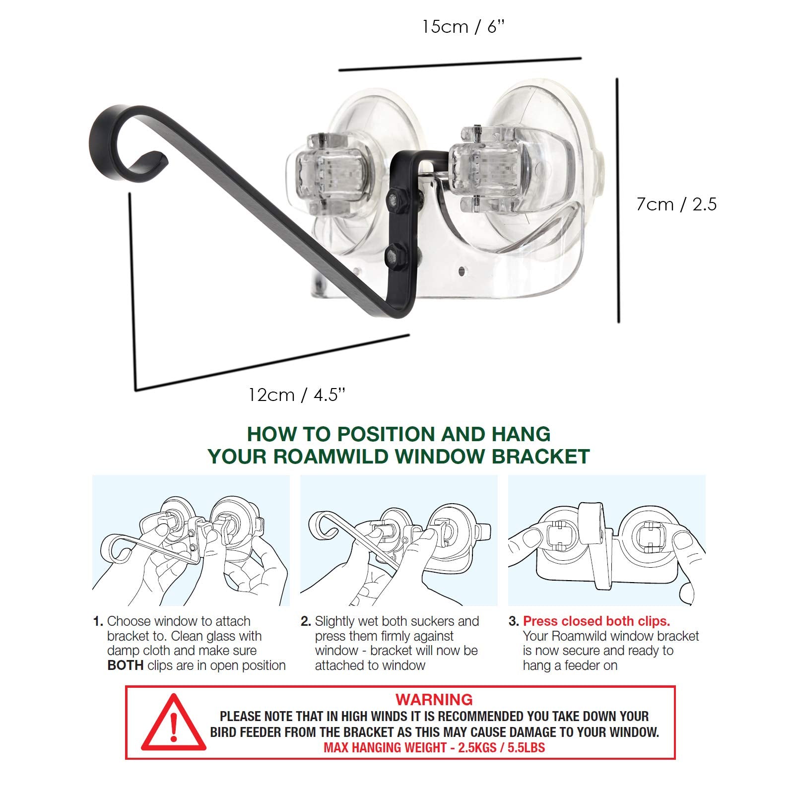 Weather-ready Roamwild feeder bracket maintaining grip in sun and rain