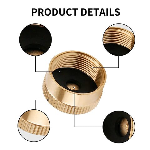 Roastove 1lb propane cap demonstrates durable brass construction