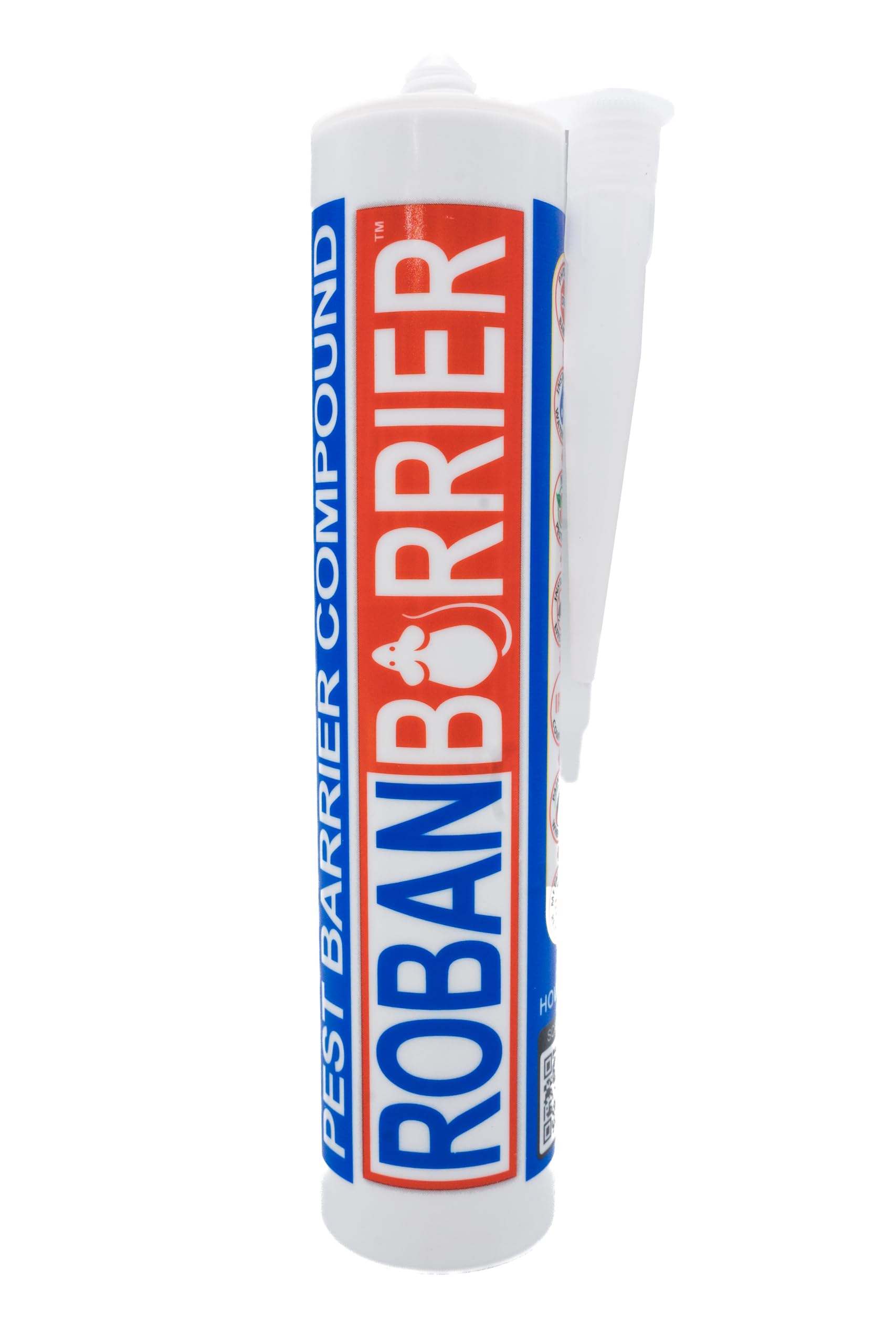 Roban Barrier packaging shown, ready to seal holes and block rodents.