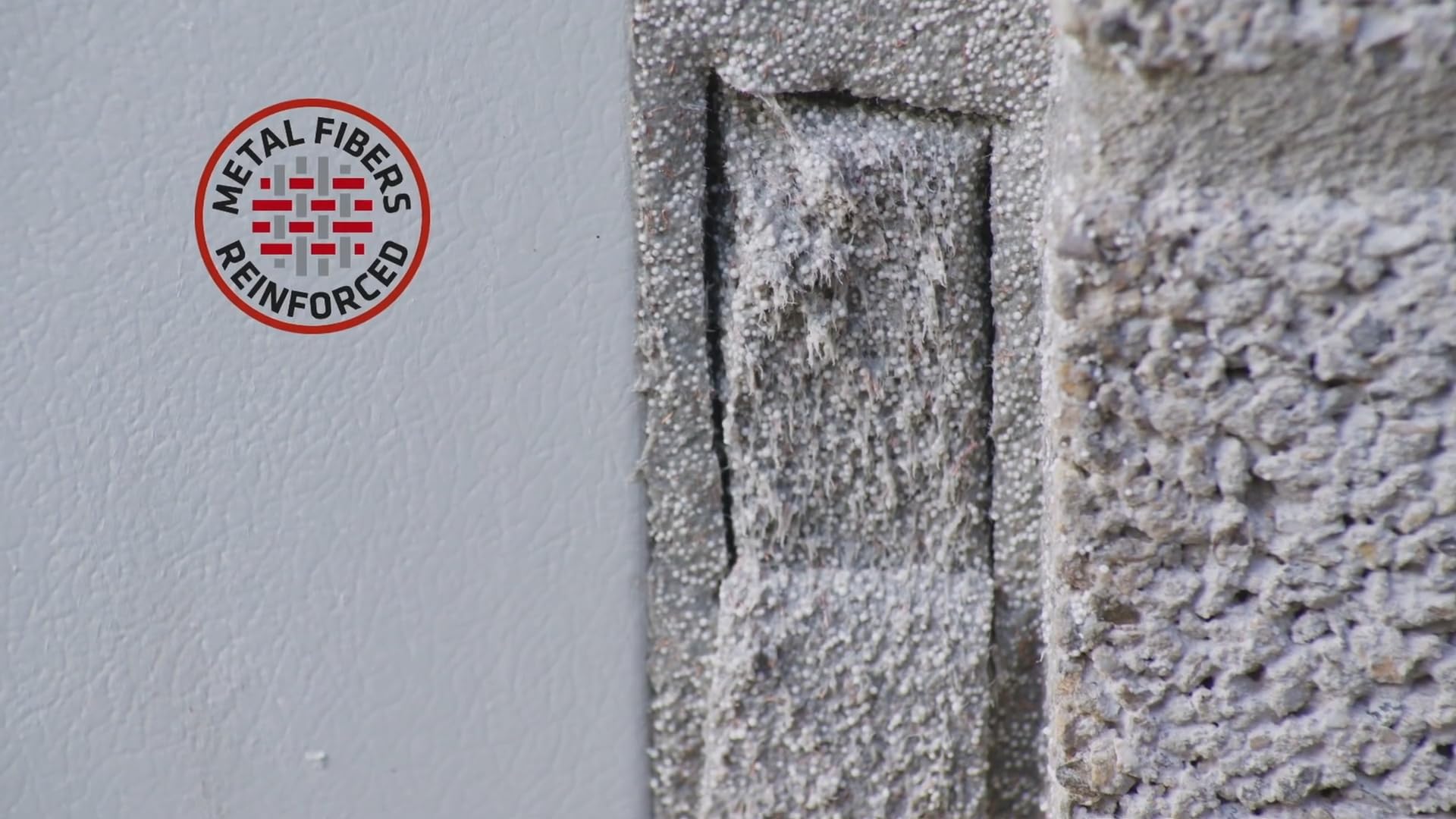 Metal fiber reinforced formula highlighted in Roban Barrier documentation.