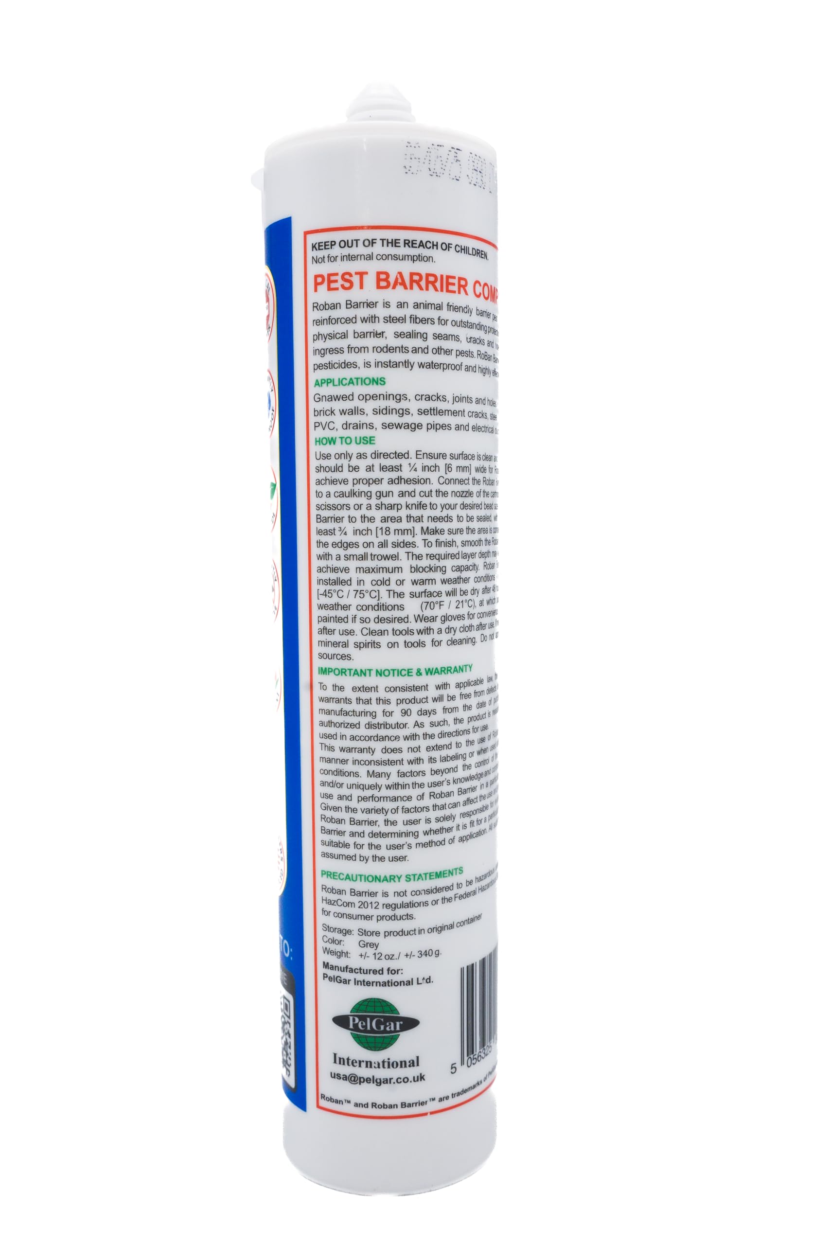 Roban Barrier blocking a mice hole in a cellar efficiently.
