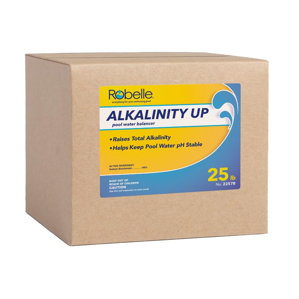 Robelle alkalinity up pool 25 lb bag ready for dosing to stabilize pH