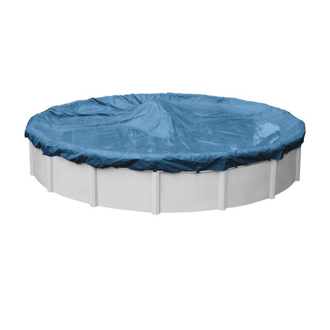 Robelle blue winter cover 28ft with overlap for easy installation.