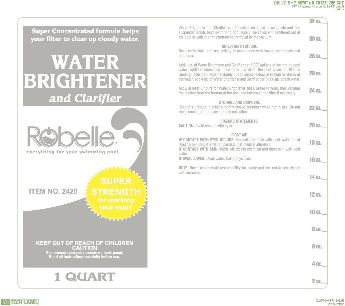 Sparkling blue pool water after clarifying with Robelle for clarity