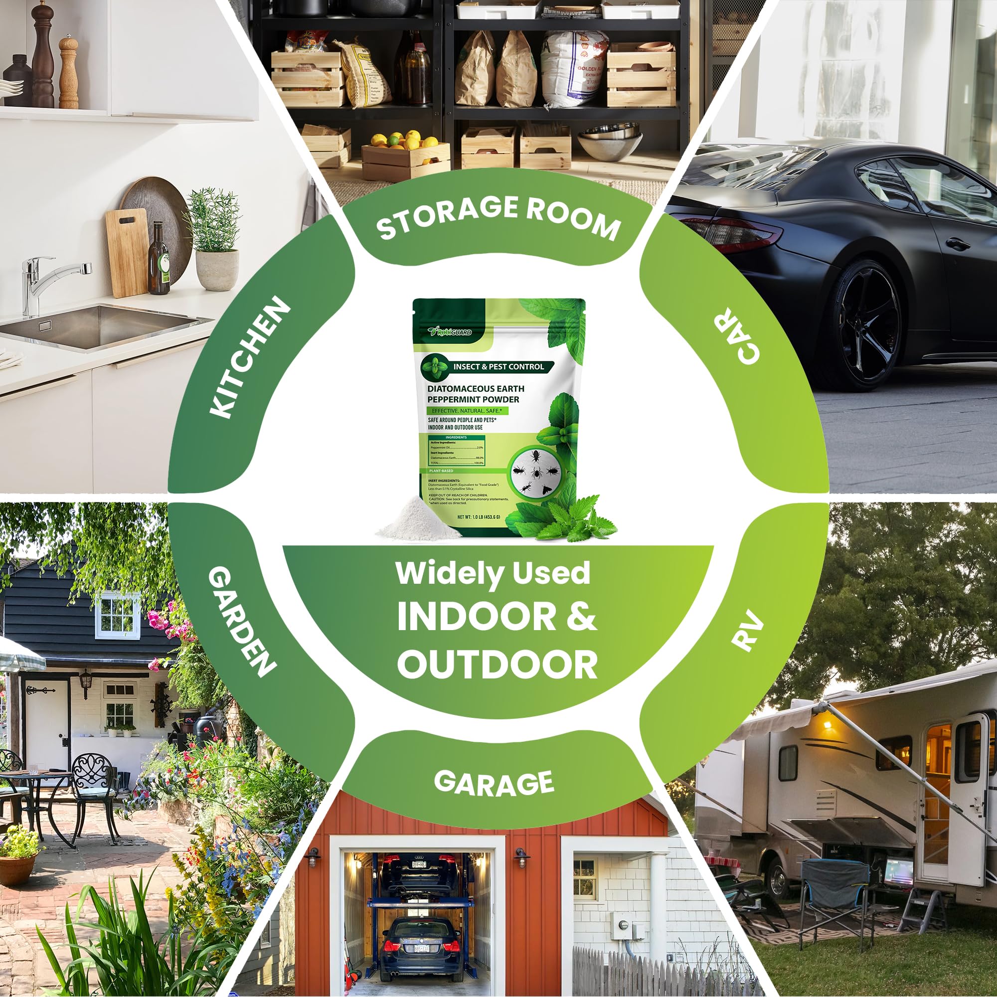RobiGuard outdoor garden scene, safe for organic pest management.