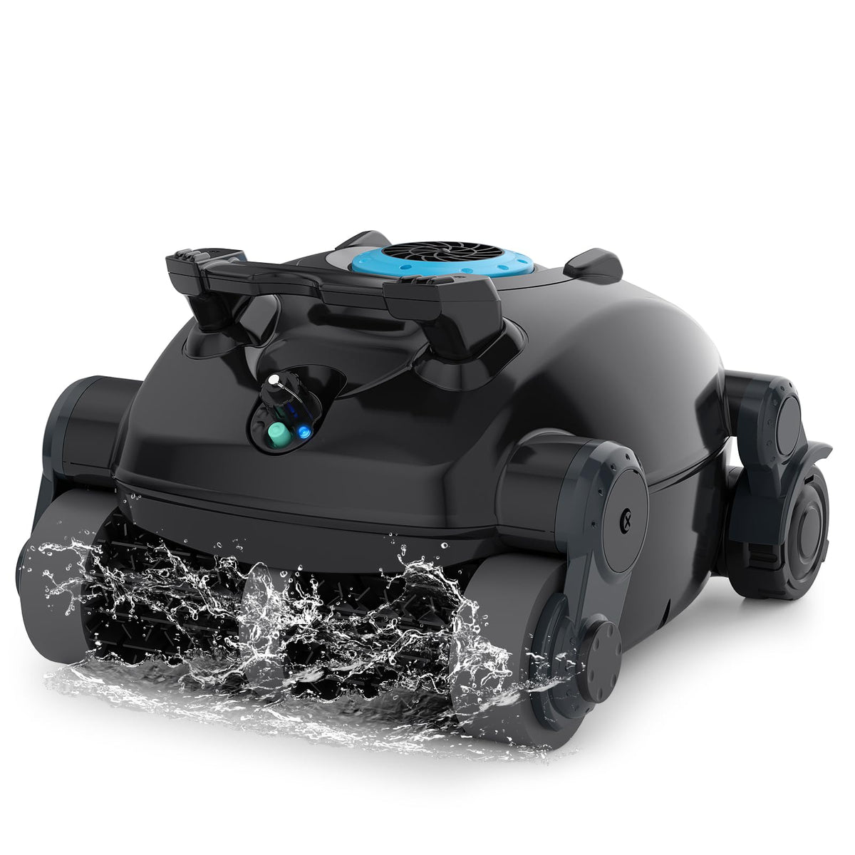 ROBOKLEEN X1 cordless pool cleaner on wall-climbing action for deep pool cleaning