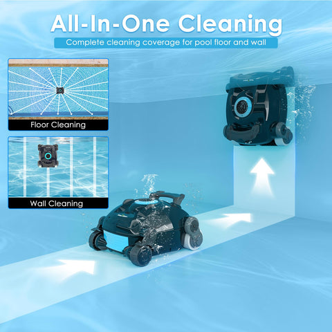 ROBOKLEEN X1 dual-motor performance delivering strong suction for fast debris removal