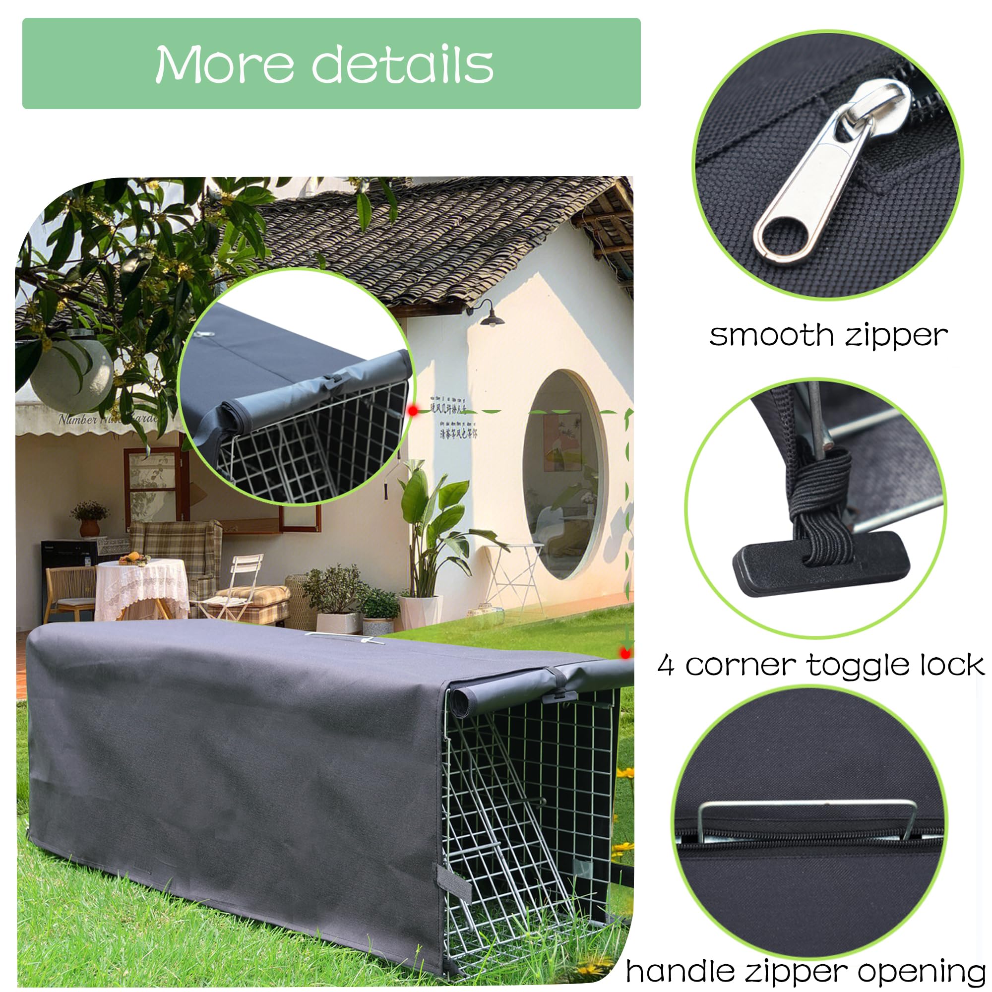 Rockever cover over trap emphasizing anxiety-reducing shelter for captured animal.