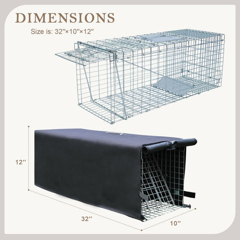 Rockever cage cover with windproof clasps securely fastened for windy conditions.